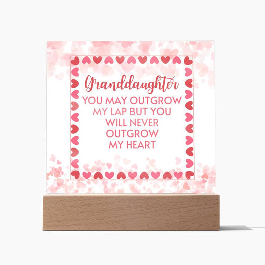 Granddaughter Valentine | You May Outgrow My Lap | Square Acrylic Plaque