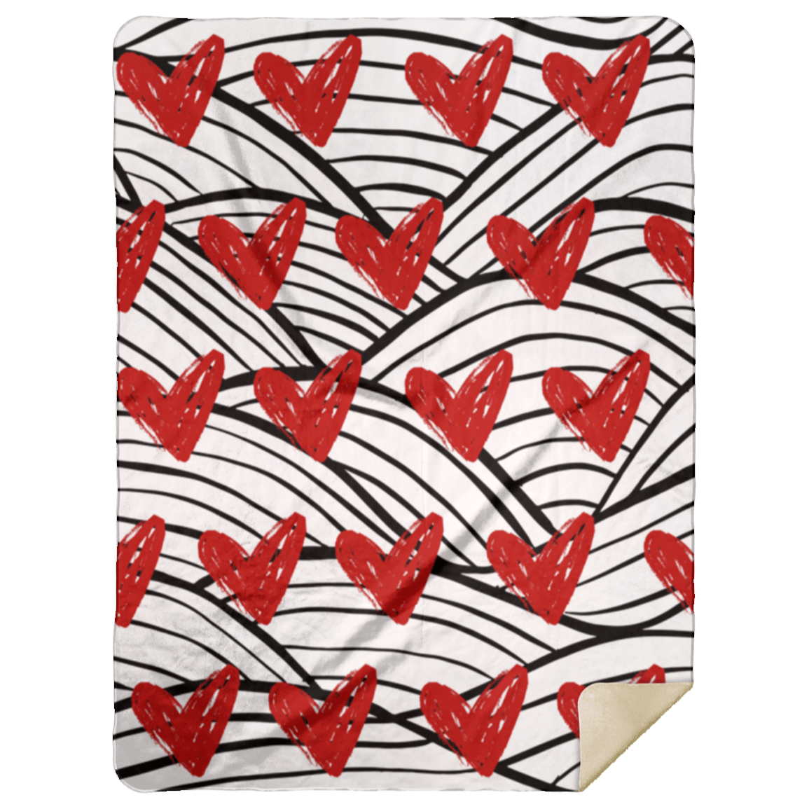 CustomCat Apparel Mother's Day Hearts Blanket1 / White / One Size Hearts Blanket | Mother's Day, Valentine's, Soulmate