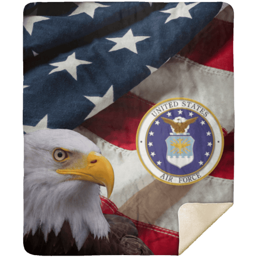 CustomCat Blankets White / One Size US Air Force Blanket US Air Force Flag Blanket
