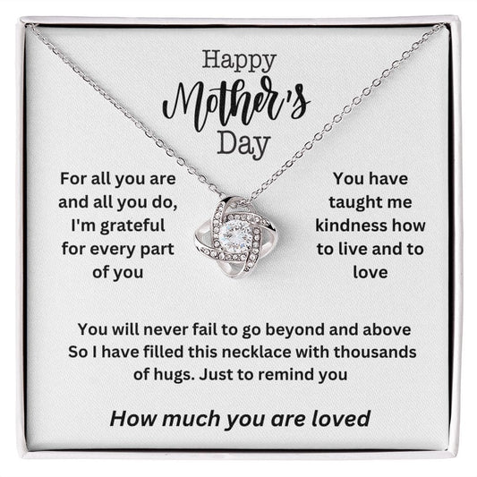 ShineOn Fulfillment Jewelry 14K White Gold Finish / Standard Box Happy Mothers Day Necklace | For Everything You Do