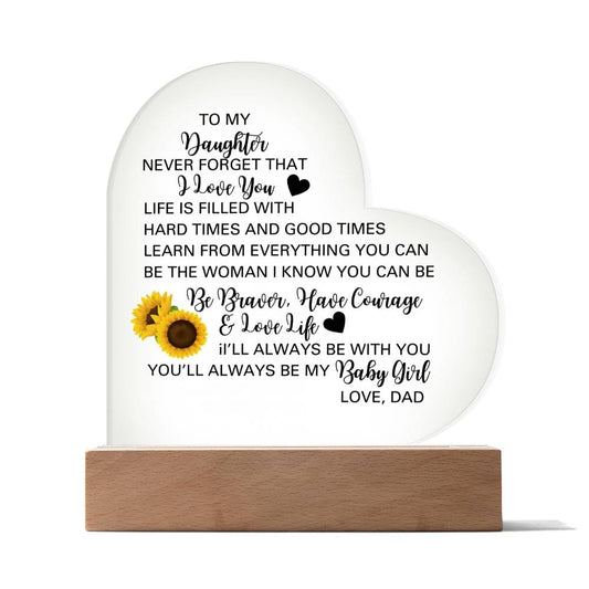 ShineOn Fulfillment Jewelry To My Daughter Printed Heart Plaque