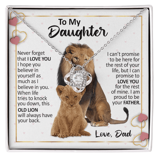 ShineOn Fulfillment Jewelry To My Daughter | Proud To Be Your Father (Love Knot Necklace)