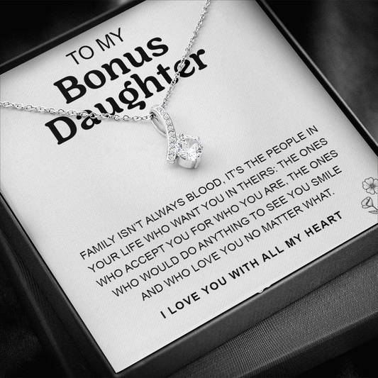 ShineOn Fulfillment Jewelry To Our Bonus Daughter Necklace Plus Message Card